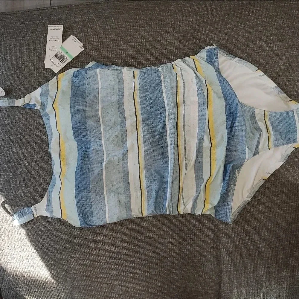 Jantzen Sail Away Twist Front striped Women's one piece swimsuit  Size 8